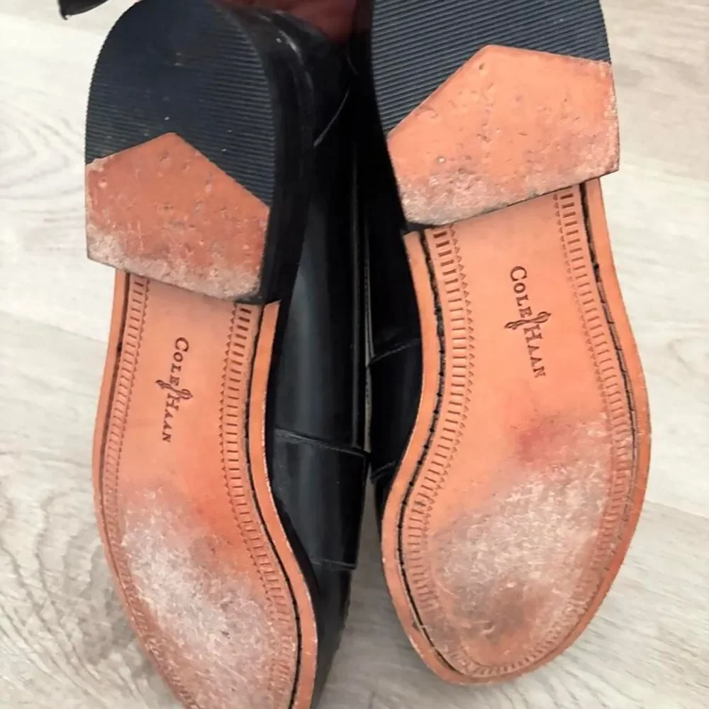 Great condition, Cole-Haan City Men's Black Leather Penny Loafers mens size 9.5